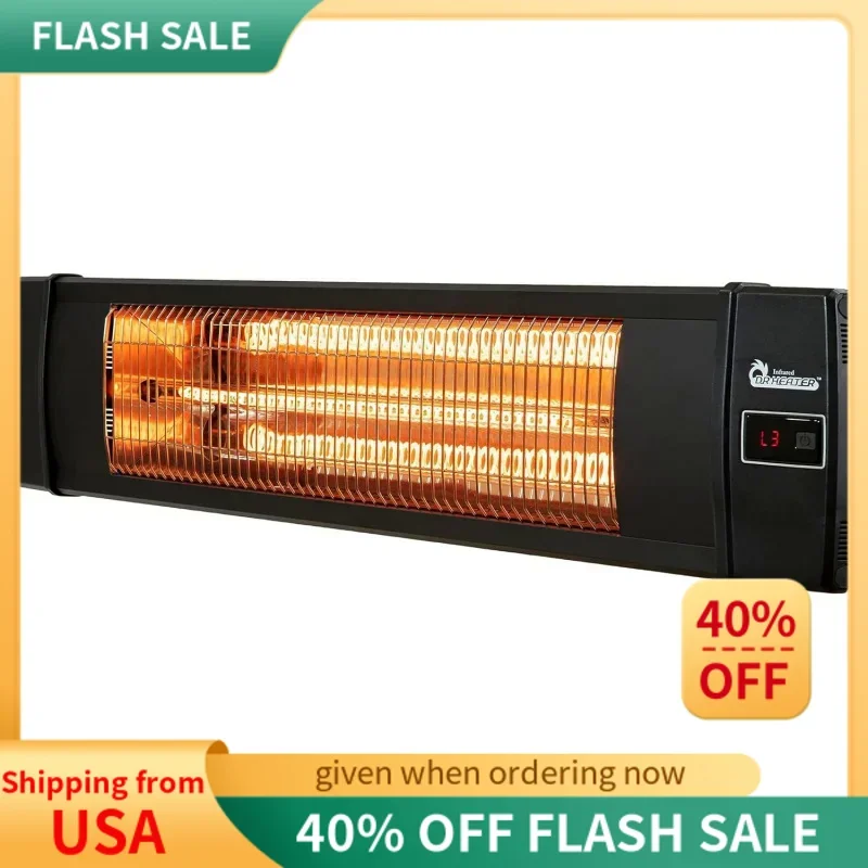 

Dr Infrared Heater DR-238 Carbon Infrared Outdoor Heater for Restaurant, Patio, Backyard, Garage, and Decks, Standard, Black