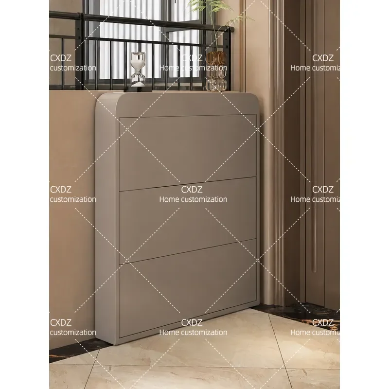 Ultra Thin Shoe Cabinet Electronic Intelligent Sterilization Disinfection Steel Tipping Bucket Entrance Storage 2025 New