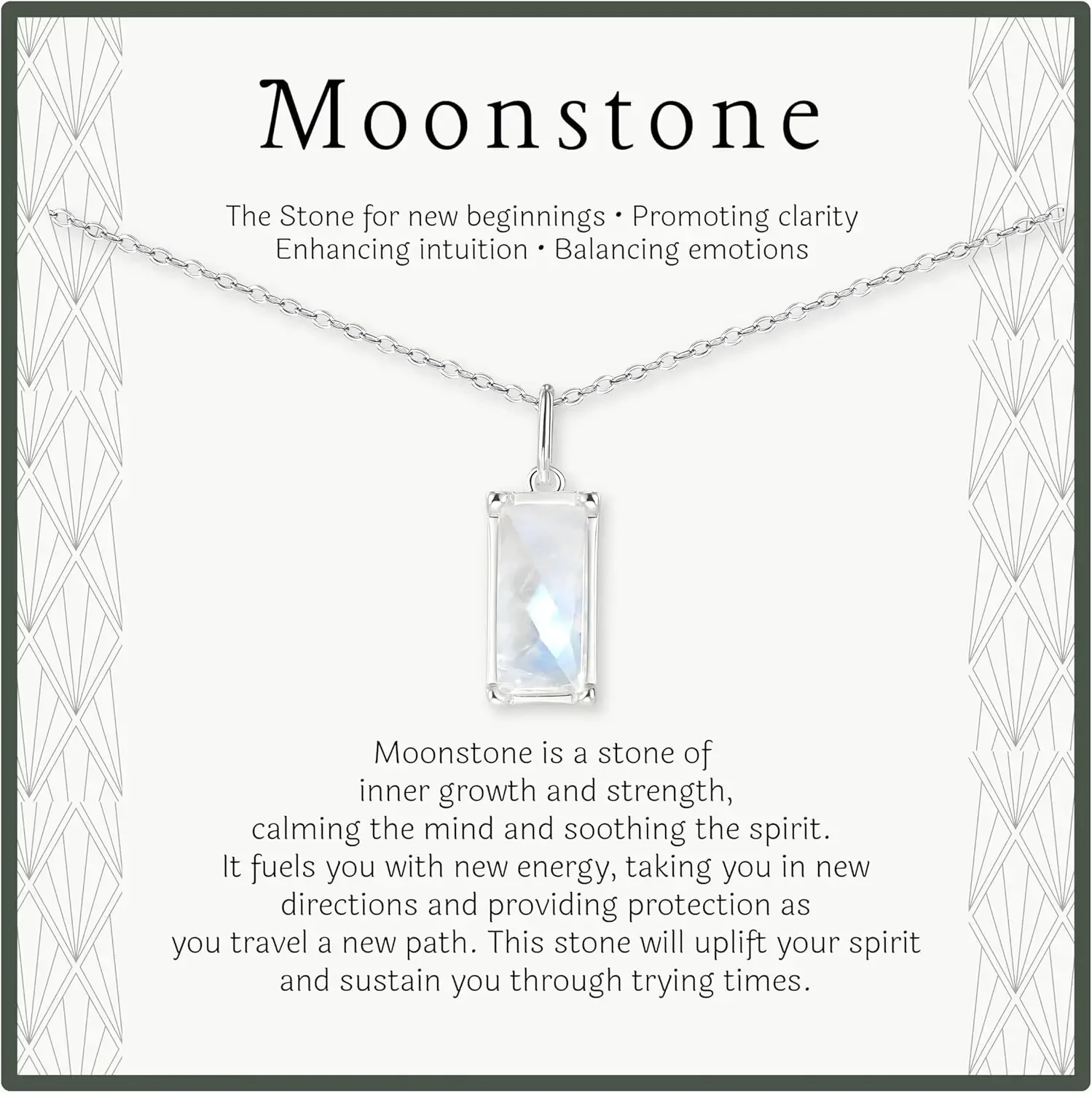 

Ожерелье из стерлингового серебра HOPE LOVE SHINE New Beginnings с радужным лунным камнем для женщин