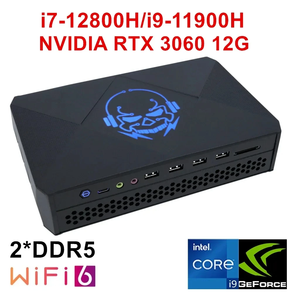 Topton New Mini PC Gamer Intel i7 12700H i9 11900H NVIDIA RTX 3060 12G GDDR6 2*2.5G LAN 2*DDR5 Windows 11 Compact Computer WiFi6