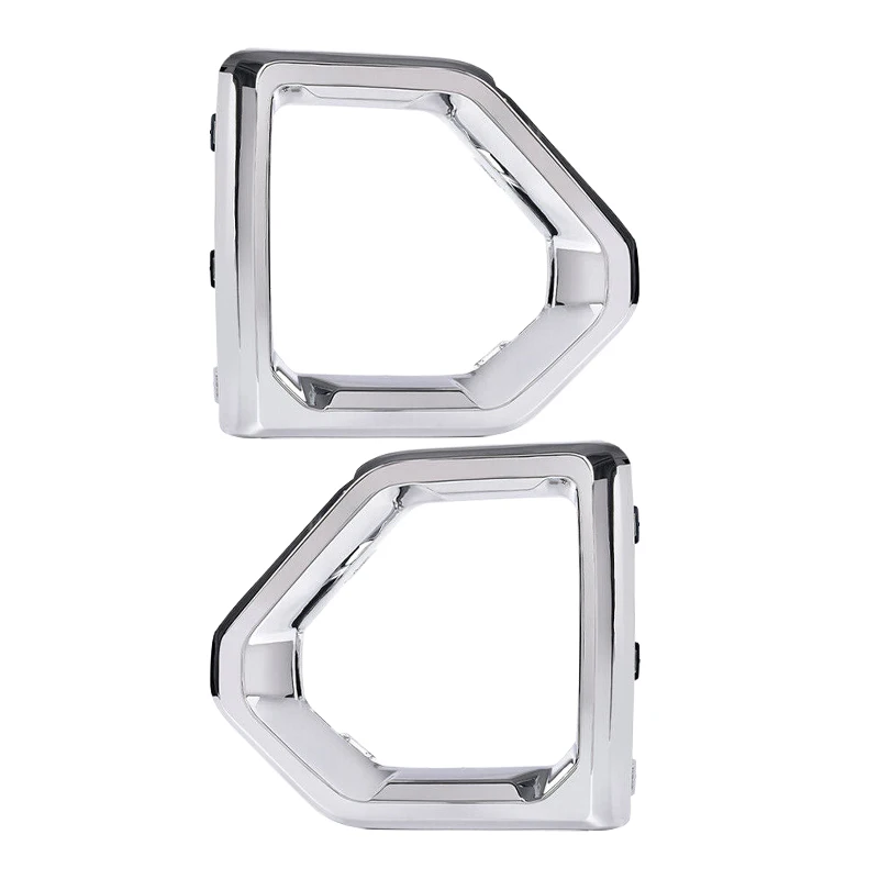 

1 Pair Front Fog Light Outer Bezel Cover Trim Fit For GMC Sierra 1500 Denali SLT AT4 2019 2020 2021 Silver ABS 84176753 84176752