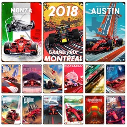 F1 Racing Metal Sign Plaque Vintage Formula Car Race Poster Home Garage Club Modern Wall Art Decorative Panel Mural Aesthetics