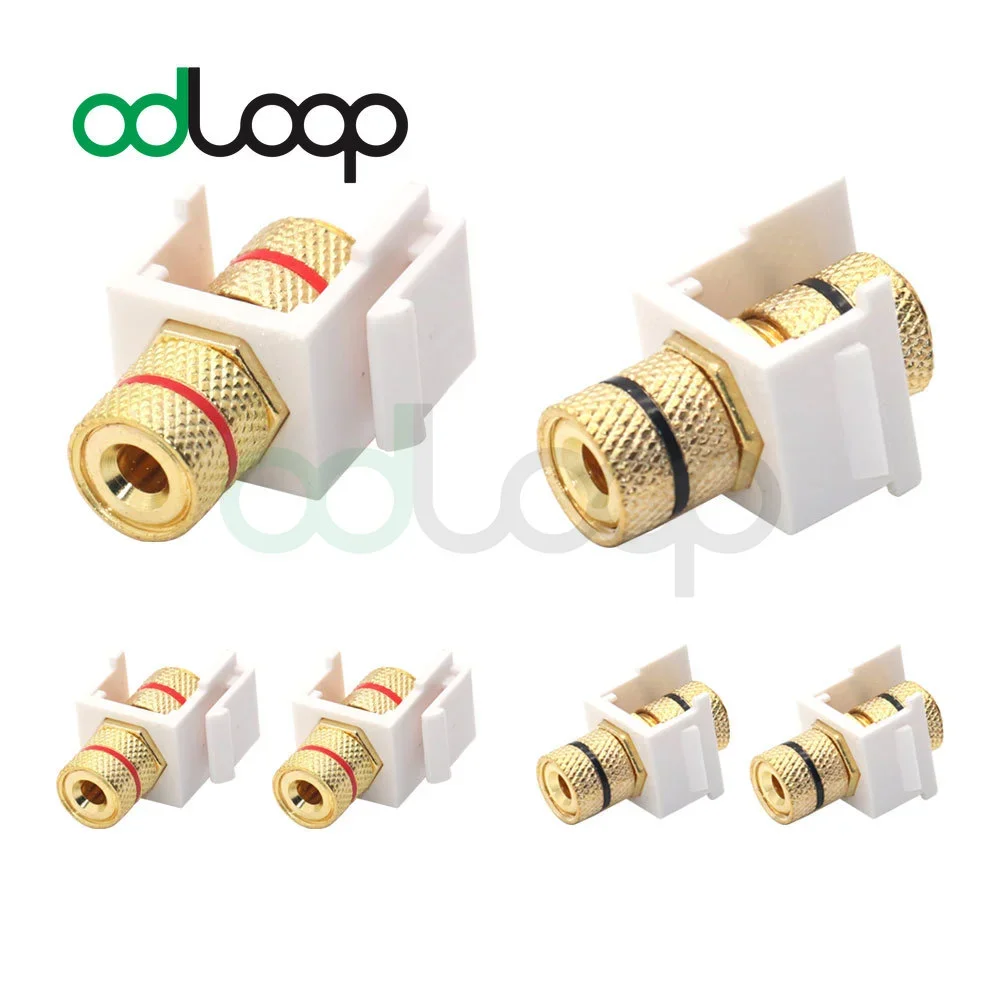 ODLOOP 6-Pack Banana Jack Binding Post Keystone Jack Insert with 5-Pack 3 GHz Gold-Plated RG6 Coaxial Keystone Jack Insert