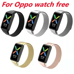 Magnetic Loop Strap For Oppo Watch Free 46mm Stainless steel correa bracelet Oppo Watch Free Serie Watch Protective Accessories