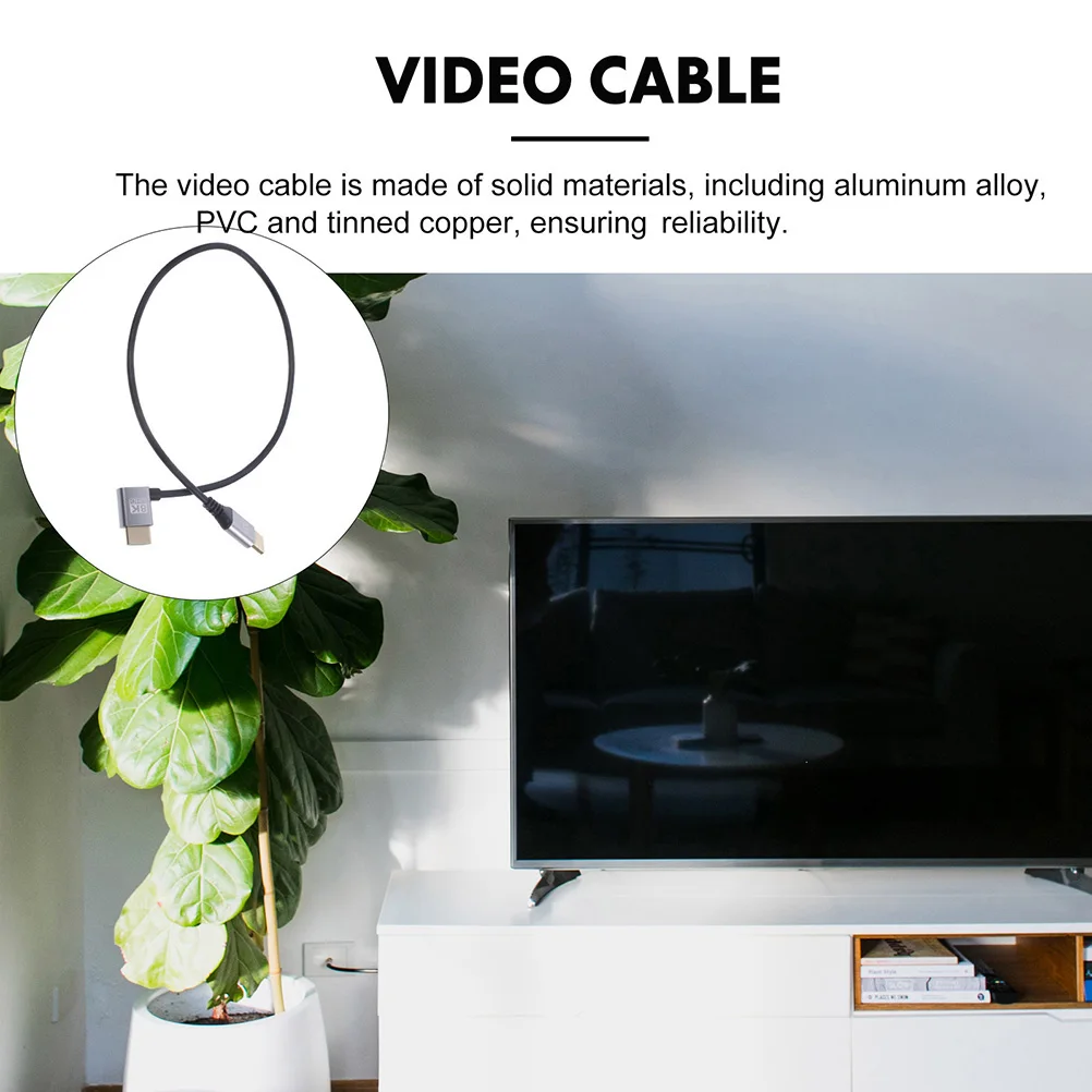 

HD Monitor Connection Cable Male Video Cord Tinned Copper Angle Coax Connector