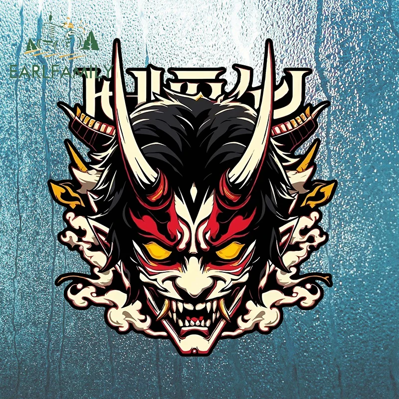 

EARLFAMILY Samurai Ghost Mask Design Car Stickers Cool Personality Japanese Style Decals Car Body Motorcycle Occlusion Scratch