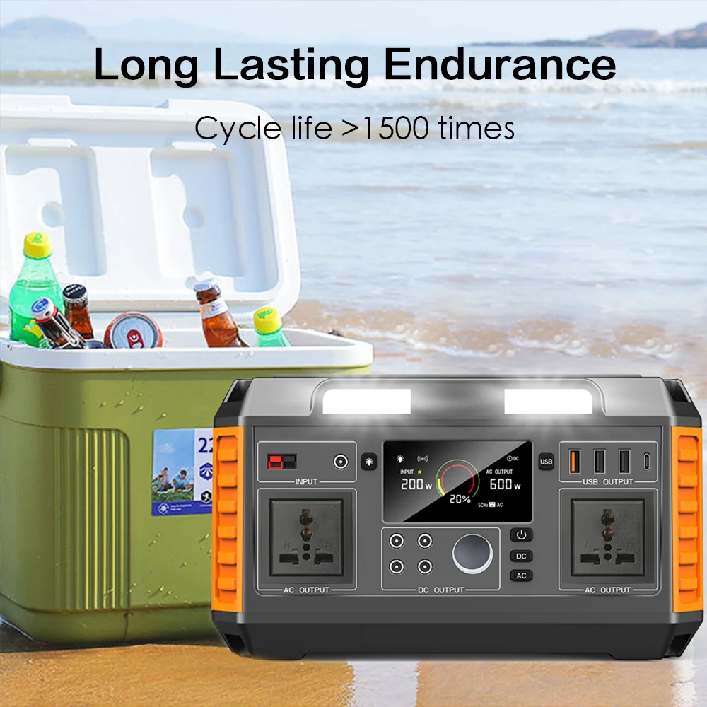 IHOPLIX-600W Gerador Portátil, 520Wh, 140400mAh, Power Station, Fonte de Alimentação de Emergência, Onda Senoidal Pura com Inversor DC / AC