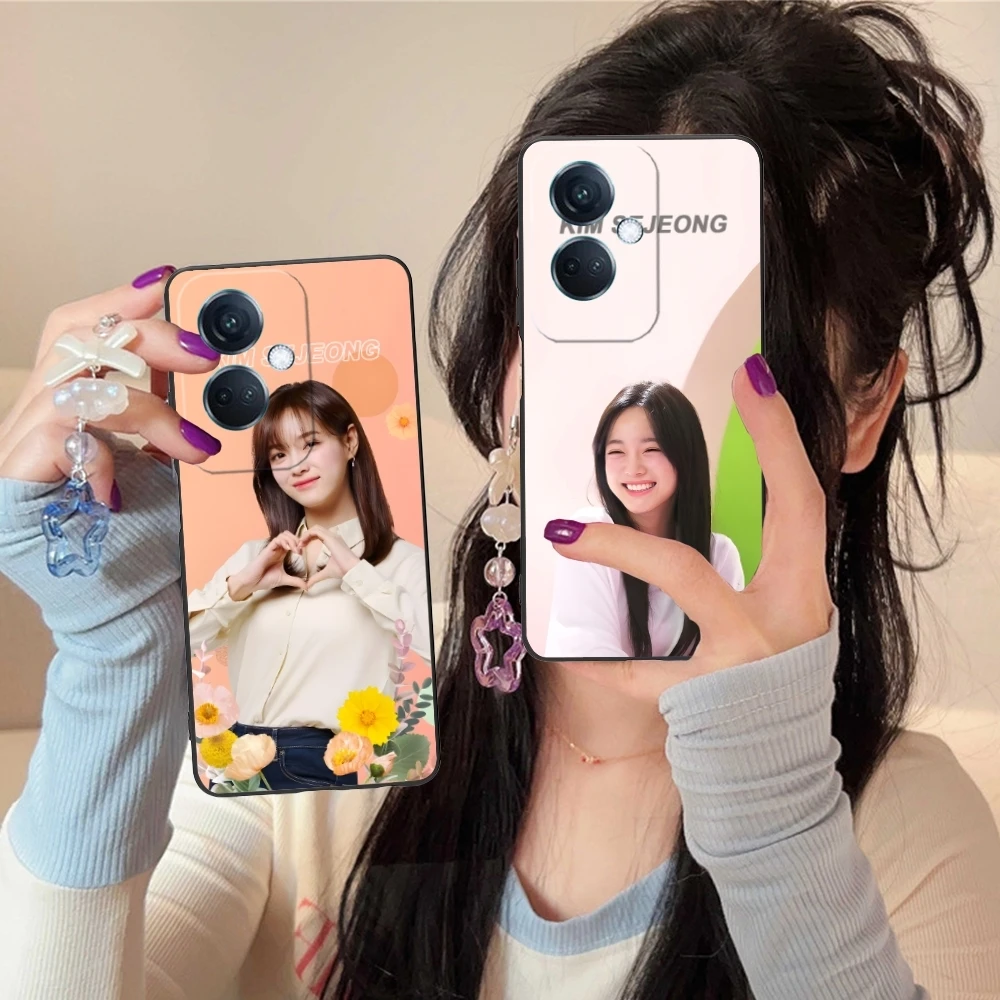 KPOP Kim SeJeong Mobile Cell Phone Case for OPPO Find X5 X3 X2 A93 Reno 8 7 Pro A74 A72 A53 Black Soft Phone Cover Shell