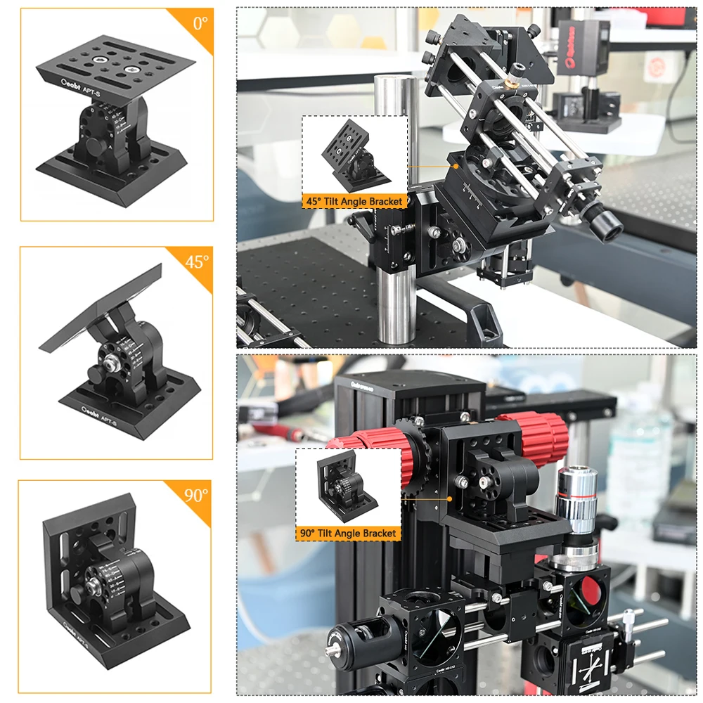 APT-S Angle Switching Bracket Metric Angle Mounting Plate Optical Tilt Platform Adjustable Angle Adapter Articulated