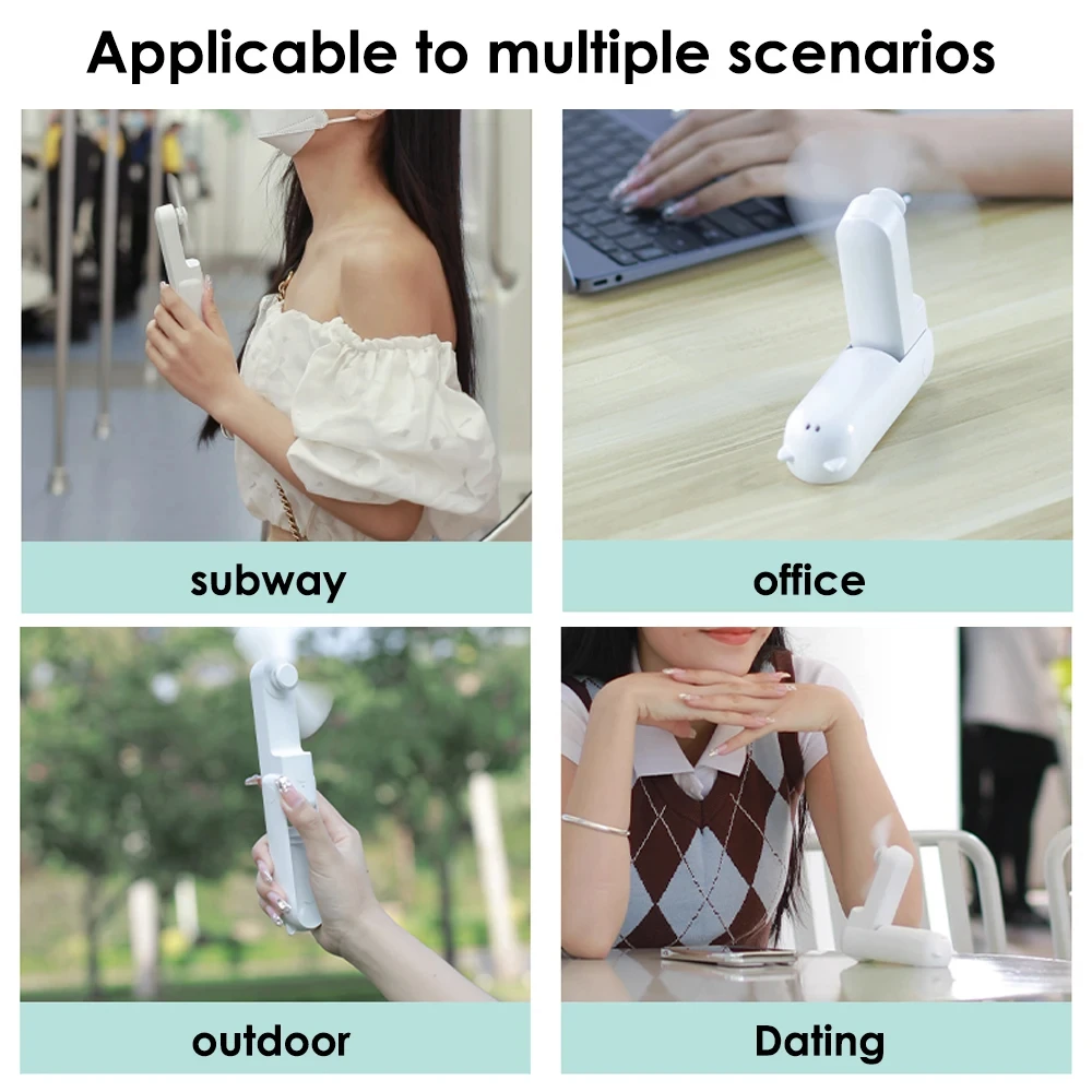 Mini Fan 3 IN 1 Rechargeable Hand Mini Portable Fan For Home Foldable Small Desktop Fan with Power Bank Function Cooling Fan