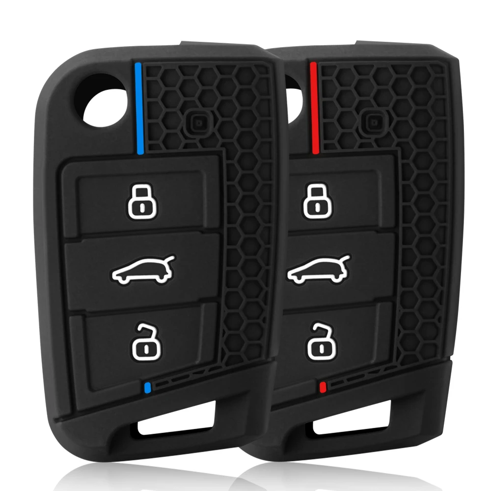 Funda de silicona con tapa de 3 botones para VW GOLF 7 MK7 SKODA SEAT 2014 2015 2016 FOB HULL OCTAVIA COMBI LEON IBIZA CUPTRA