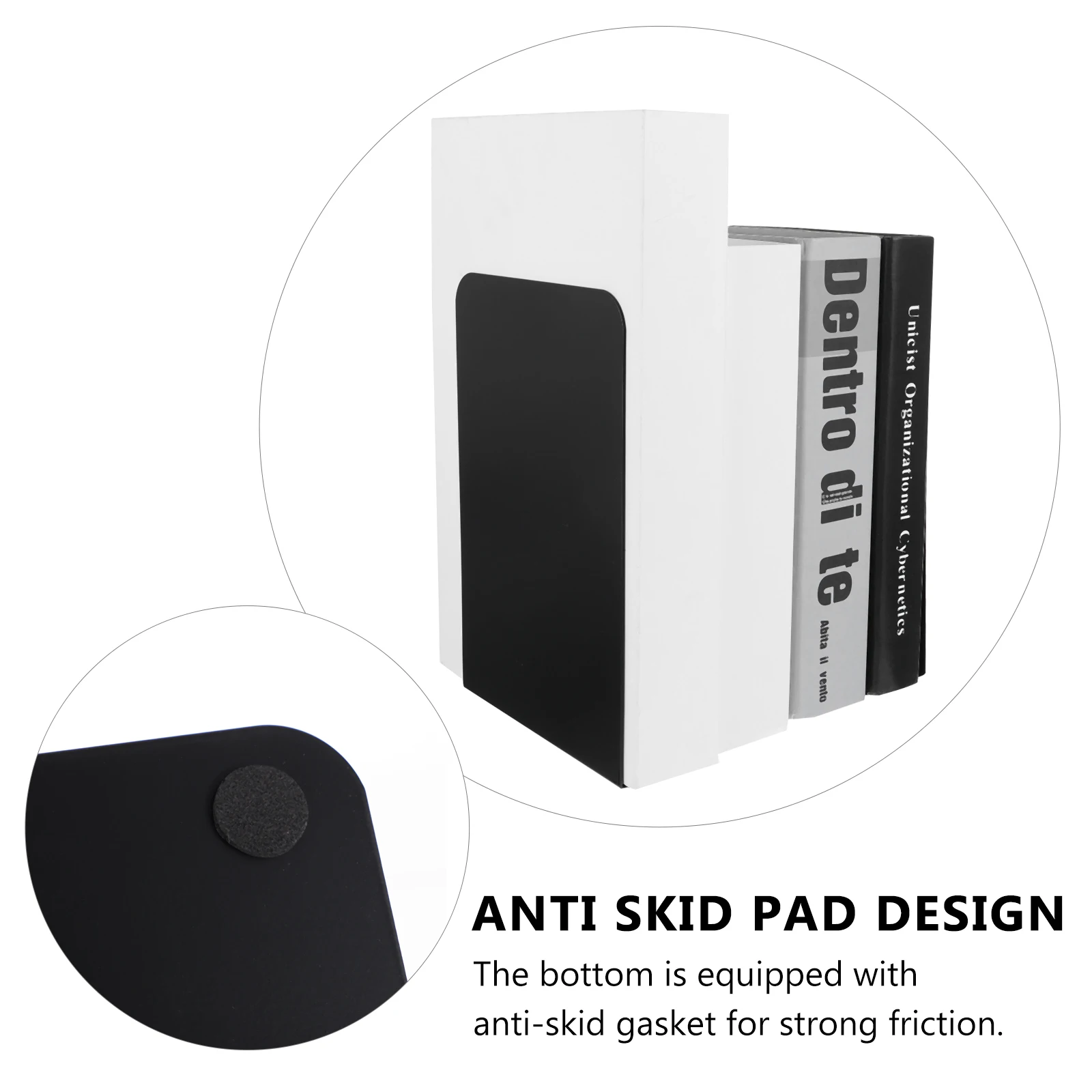 

2Pcs Metal Bookends Simple Design Desktop Book Organizer for Home Desktop Files Book Support Student Bookends