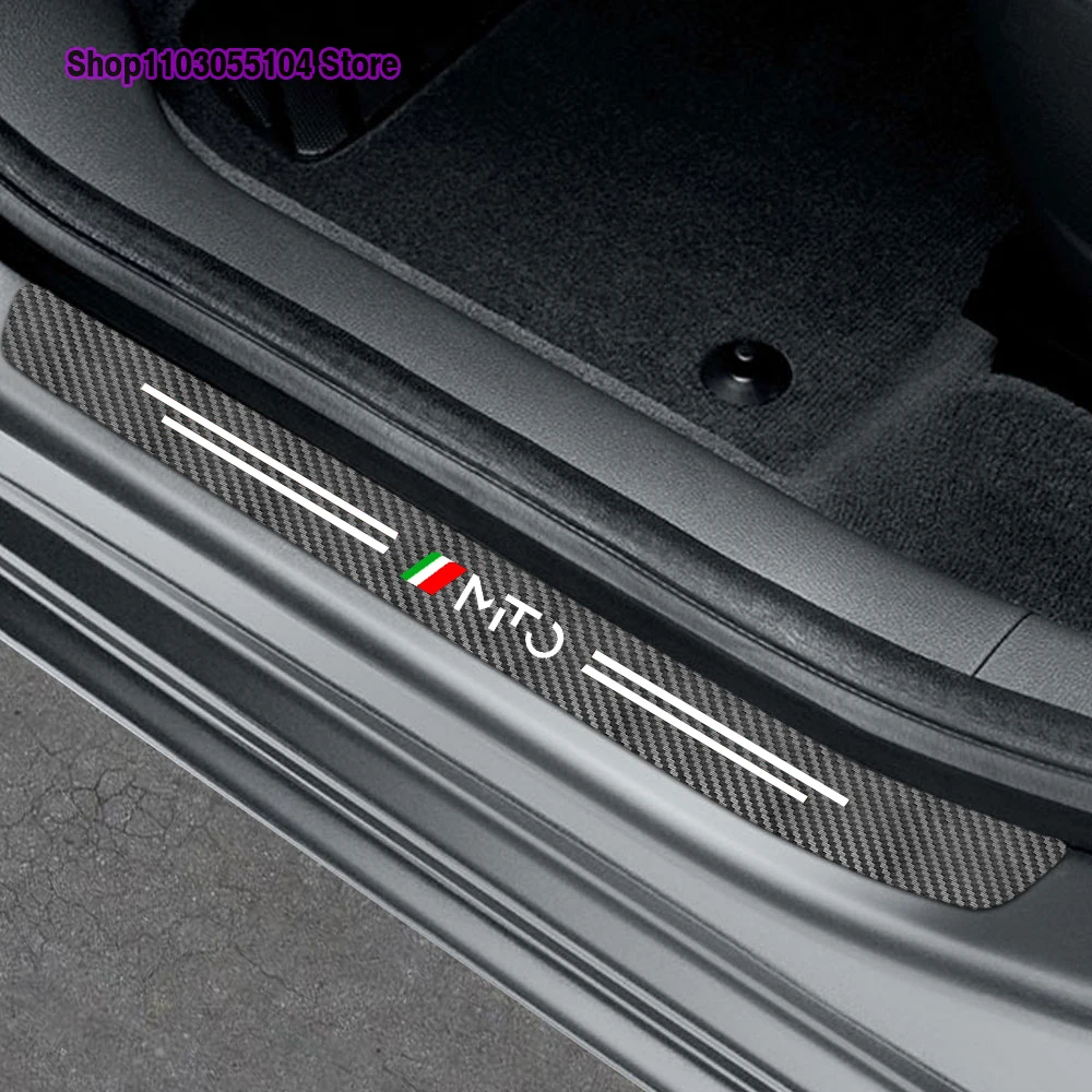 4pcs Carbon Fiber Car Threshold sticker For Alfa Romeo Giulietta Mito Giulia Stelvio Brera 147 156 159