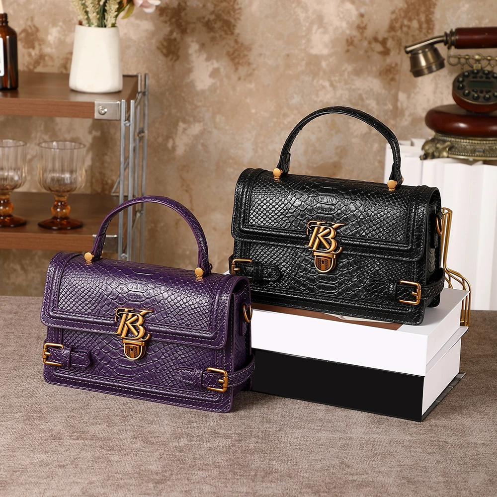 

Women's handbag 2026 season new high-end simple and fashionable snake pattern single shoulder crossbody bag multifunctional bag