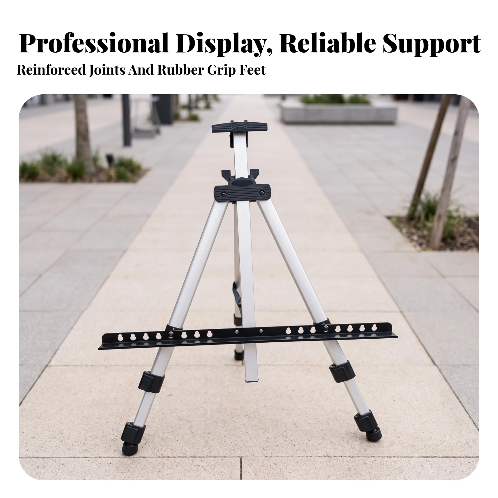 Tripod Easel with Tray Adjustable Aluminum Easel Foldable Lightweight for Artists, Exhibitions, Classrooms