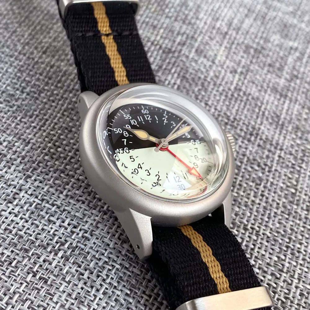 36 مللي متر ريترو الطيار NH34A التلقائي الميكانيكية ساعة رجالية مزدوجة القبة الياقوت الزجاج الرملي 200 متر مقاوم للماء مضيئة الهاتفي