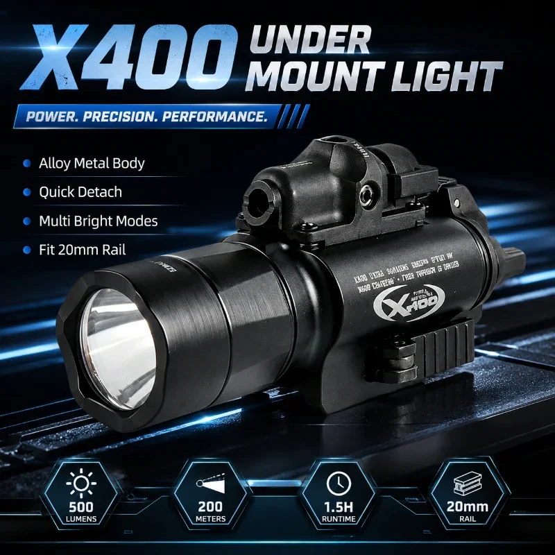 Tunable Position X400U Alloy Lighting Torch Fast Detach Under Stand Portable High Bright Lamp