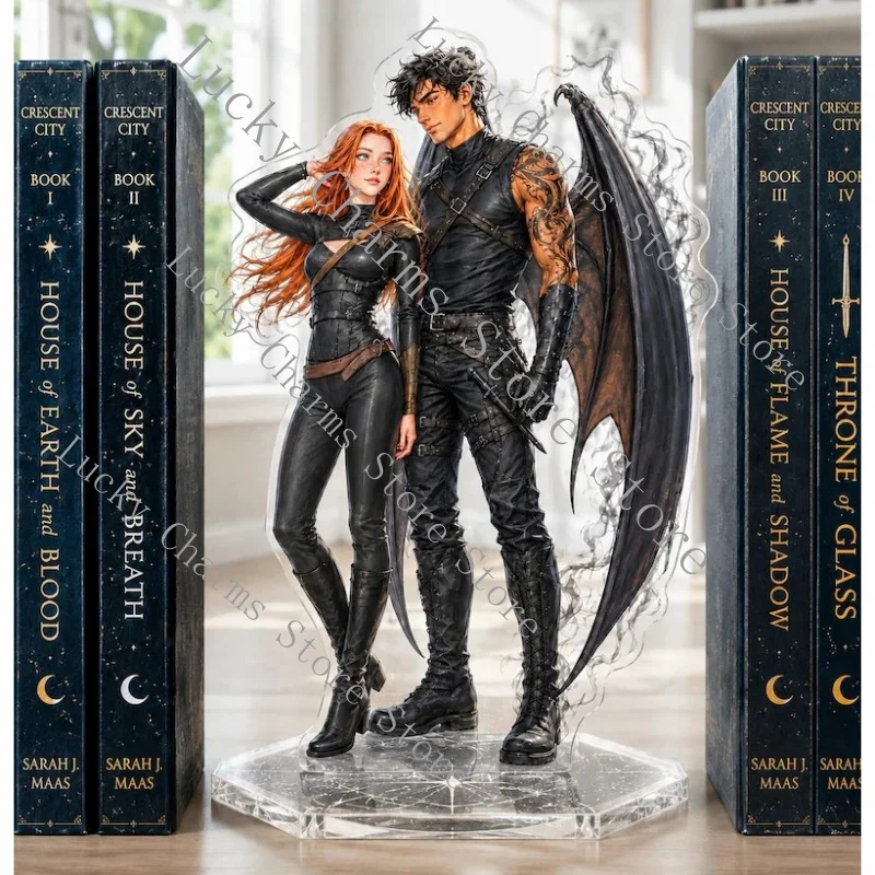 GwynandAzrielBookshelf corner protectors，ACOTARInspiration Acrylic Bookshelf Corner Protectors，Night Bookshelf Decoration