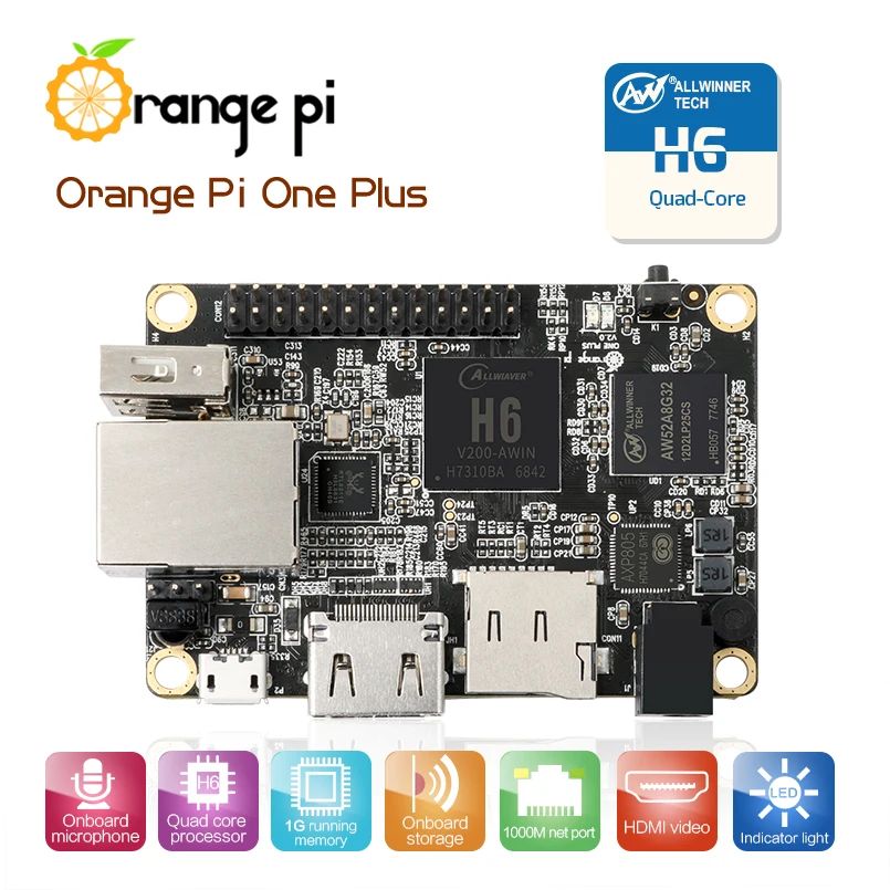 Orange Pi One Plus H6 1GB Quad-core 64bit รองรับ android7.0 มินิพีซี