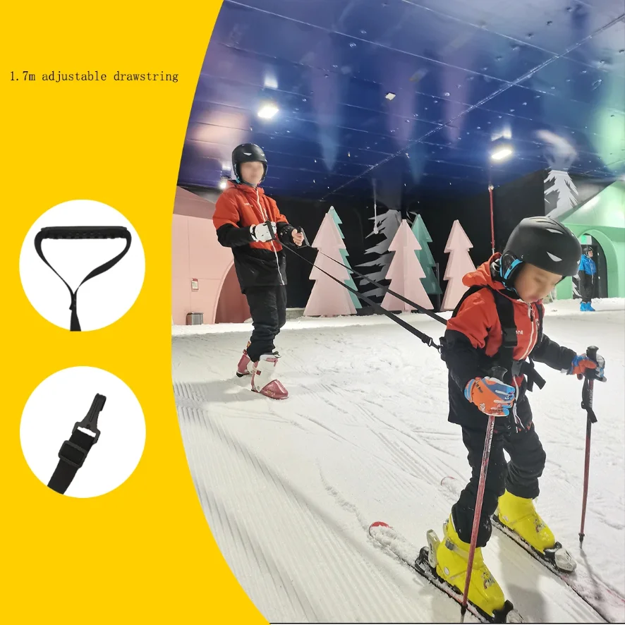 حزام تزلج للأطفال على ظهره قابل للتعديل على الجليد حزام تدريب الأطفال التحكم في السرعة المقود معدات تدريب لوح التزلج للأطفال #5