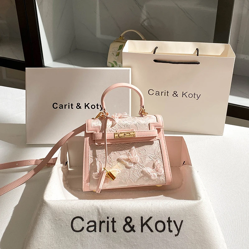 

Autumn and winter lace handbag, new Chinese-style butterfly commuter Kelly bag