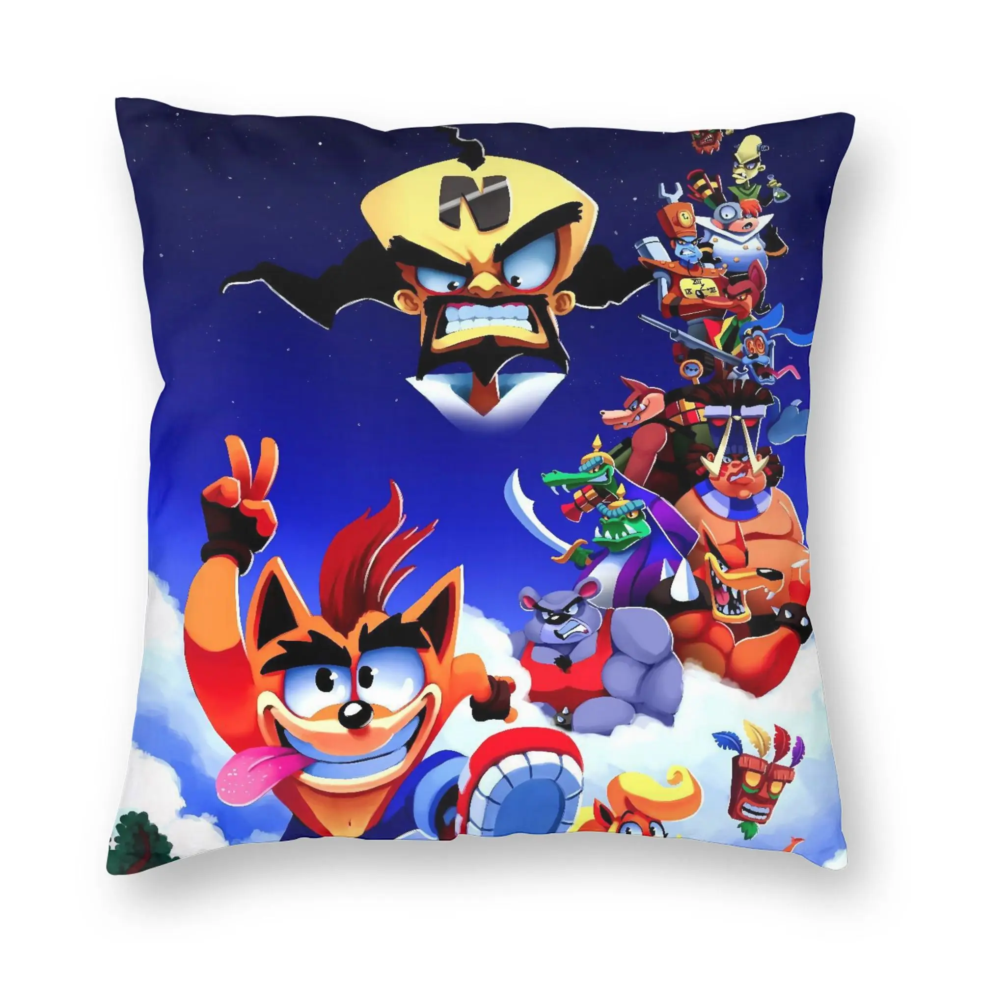 Crash Bandicoot Boss Battle Pillow Cover  Morden Pillow Case For Sofa Home Decor Soft Pillowcases Birthday Present