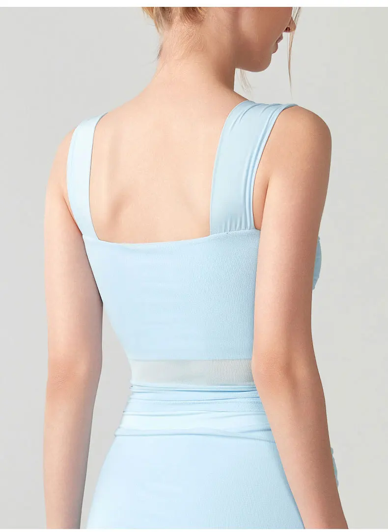 High Strength Sports Bra with Integrated Chest Cushion and Mesh Vest, Shock-absorbing and Gathering, Beautiful Back Bra