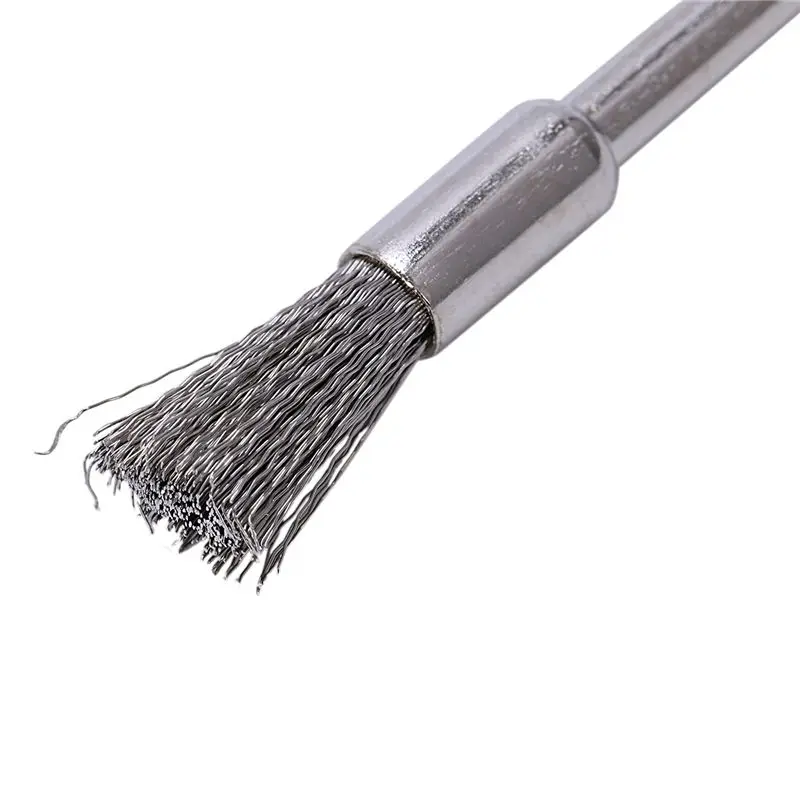 AB11-60 Pc Stainless Steel 1/4 Inch (6Mm) Pen Wire Brush NO.532 With 1/8 Inch (3Mm) Shank For Dremel