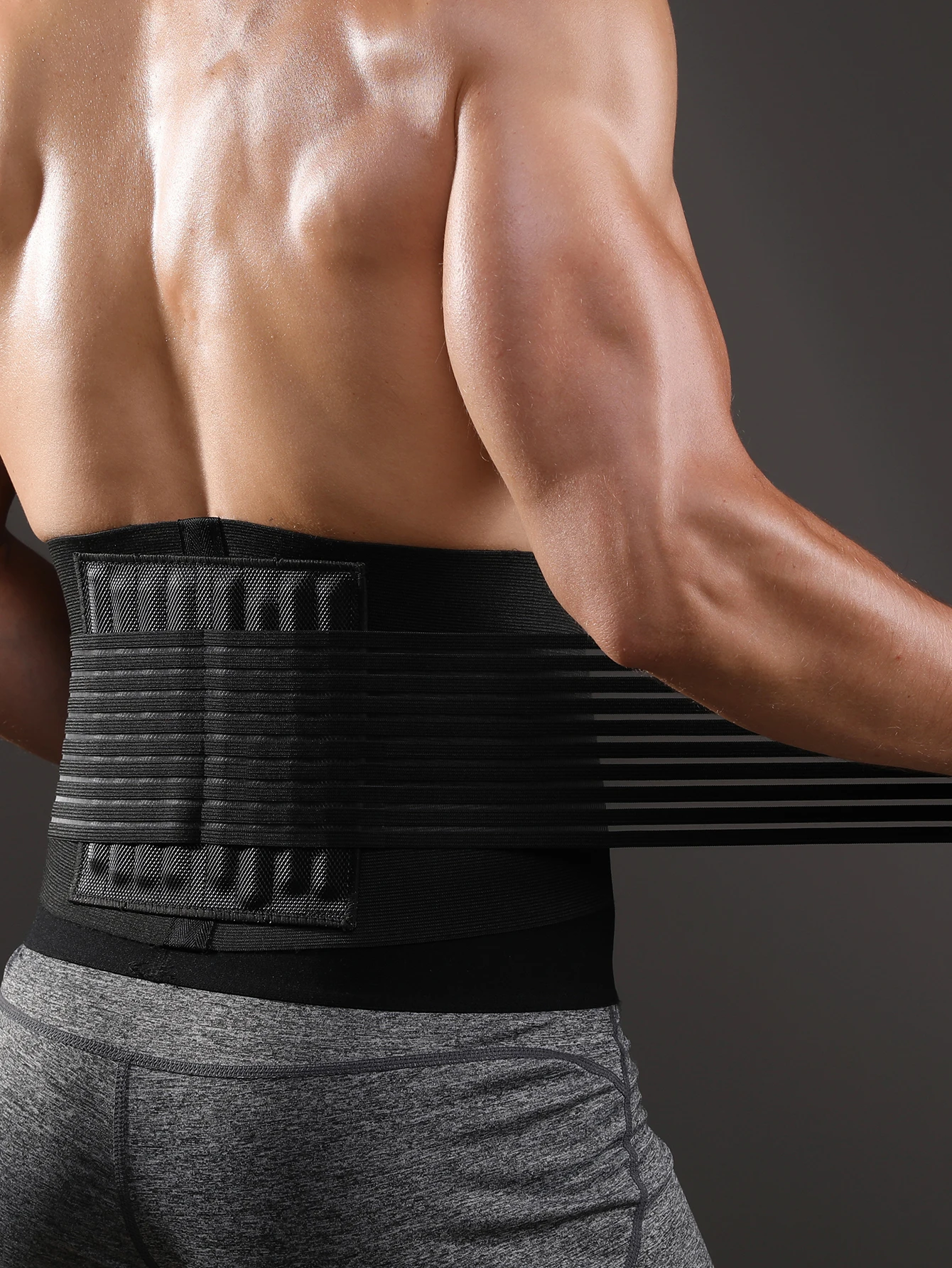 VBOSi Unisex verstellbares Taillenband für den unteren Rücken, für Damen und Herren, Bauchtrimmer für Gewichtheben, Laufen – Detail 7