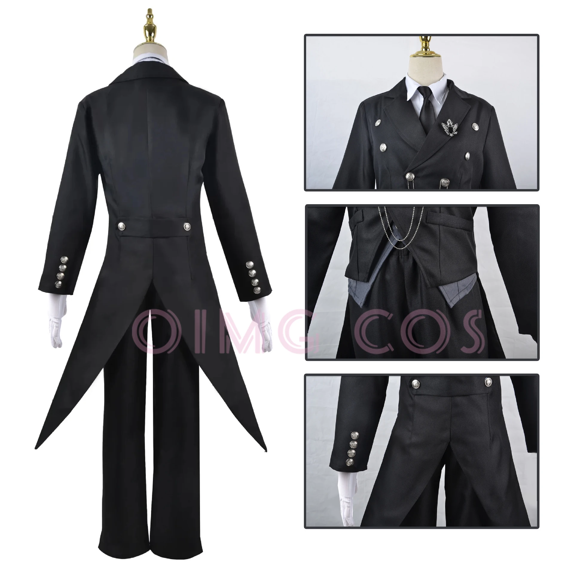 Sebastian Michaelis Cosplay Costume Black Butler Adult Carnival Uniform Wig Anime Halloween Party Costumes Masquerade Women Game