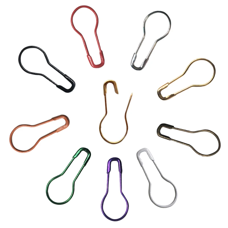 100Pcs Safety Pin Gourd Shape Mix Color Metal Pins Crafts Knitting Cross Stitch Holder DIY Sewing Accessories Marker Tag Clips