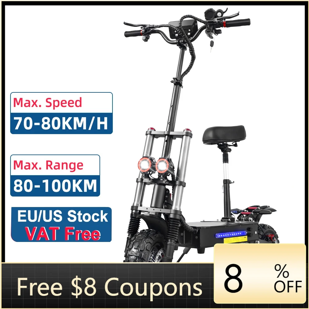 

STLF Advanced 11 Inch Off Road Tires 100km Max Mileage E Scooter 5600W 60V Dual Motor Electric Scooter