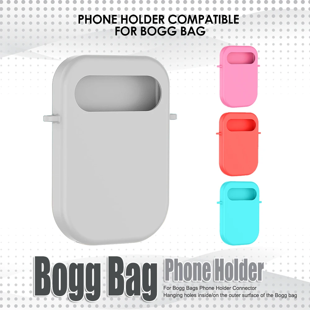 Phone Holder for Bogg Bags Accessories, 2 in 1 Mobile Phone Holder Ornament Accessory Sturdy Soft Rubber Shell with 2 Key Holder