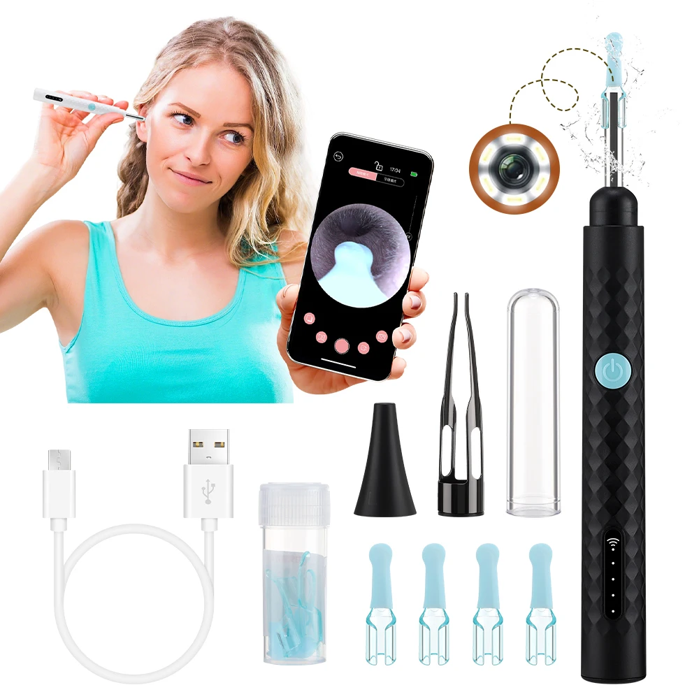 Visual Earwax Cleaner with Camera HD Endoscope Earwax Removal Tool Kit Ear Scoops Tweezers Ear Pick for Cleaning Earwax