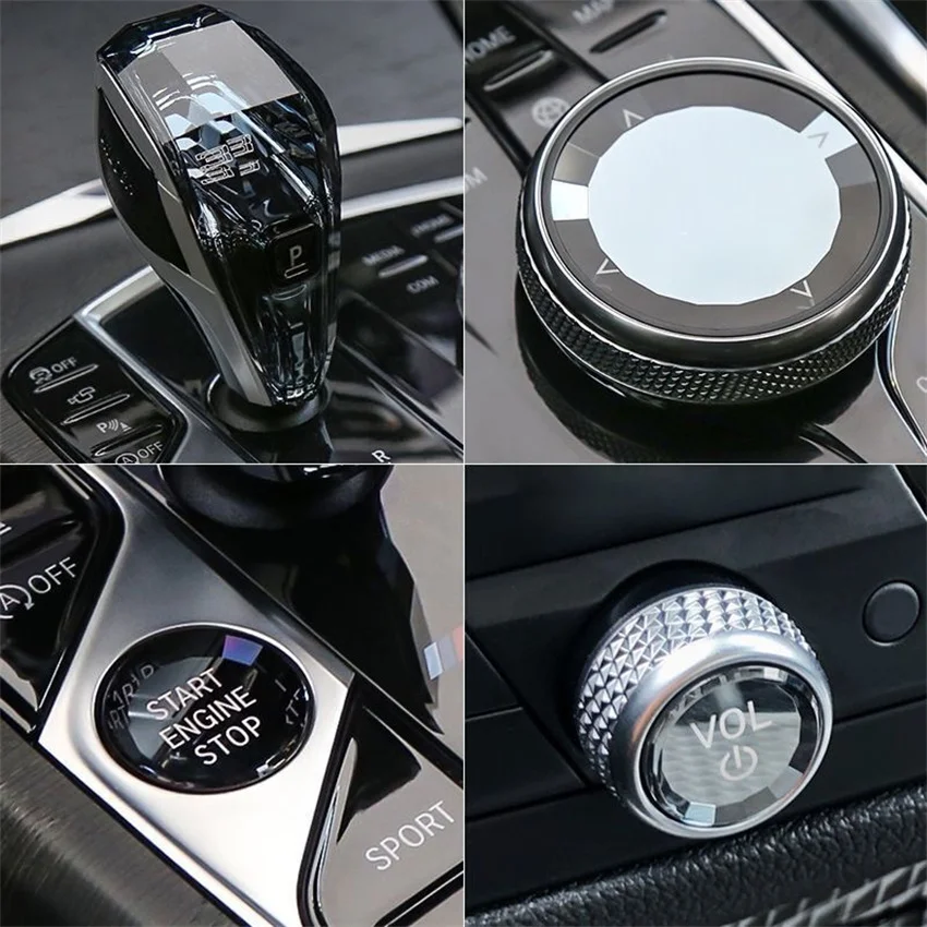 new 4 Piece Set Crystal Gear Shift Knob Lever For BMW 12348 Series X3 X4 X5 X6 X7 i4 Z4 Automatic Crystal Gear Handle