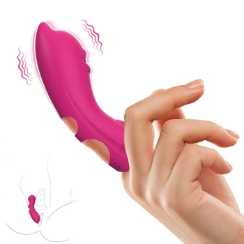 Vibratore da dito G-Spot Clitoride Stimolazione del capezzolo Massaggio Vagina Ano Masturbatore femminile Giocattolo del sesso lesbico