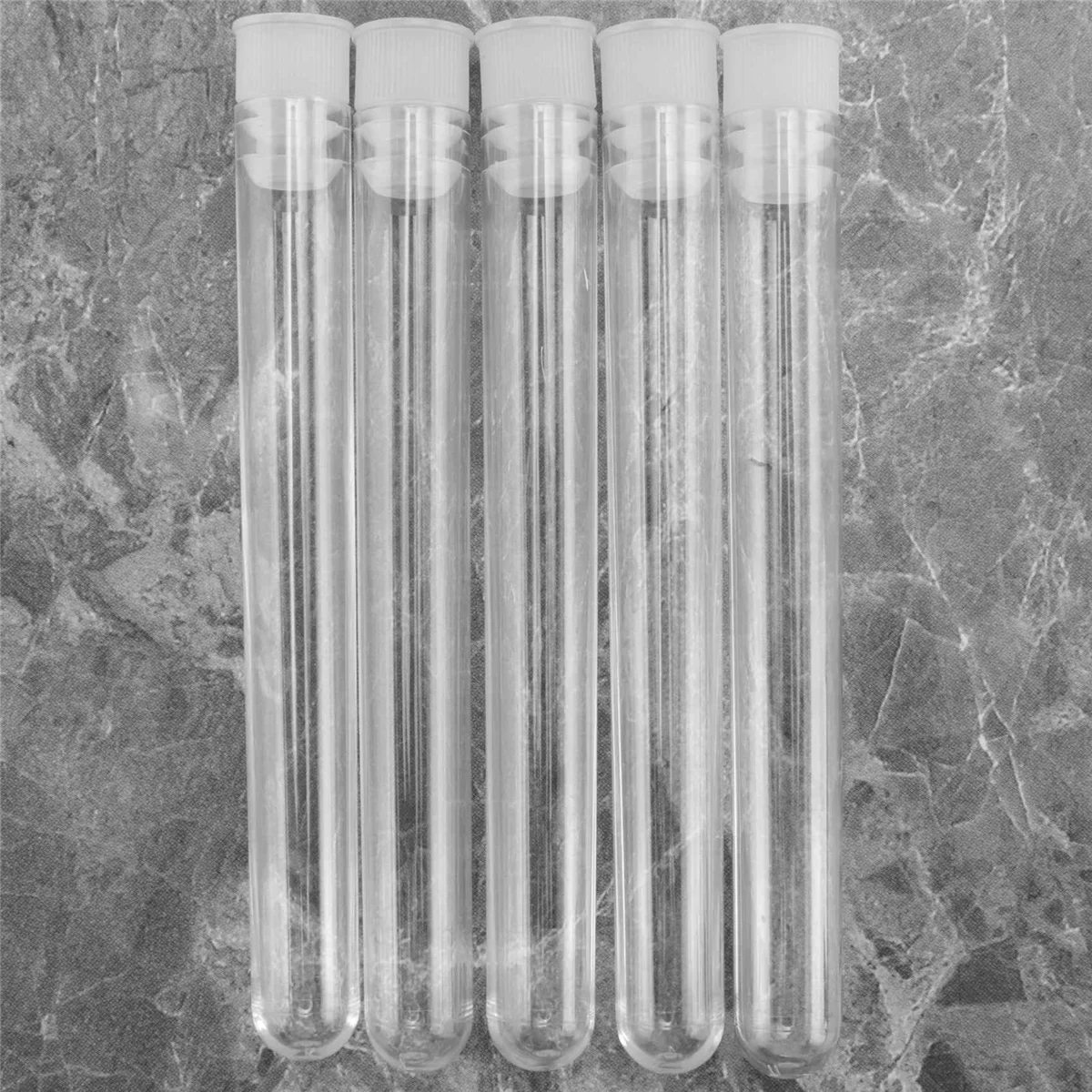 

100Pcs Clear Plastic Test Tube with Cap 12X100mm U-Shaped Bottom Long Transparent Test Tube Lab Supplies