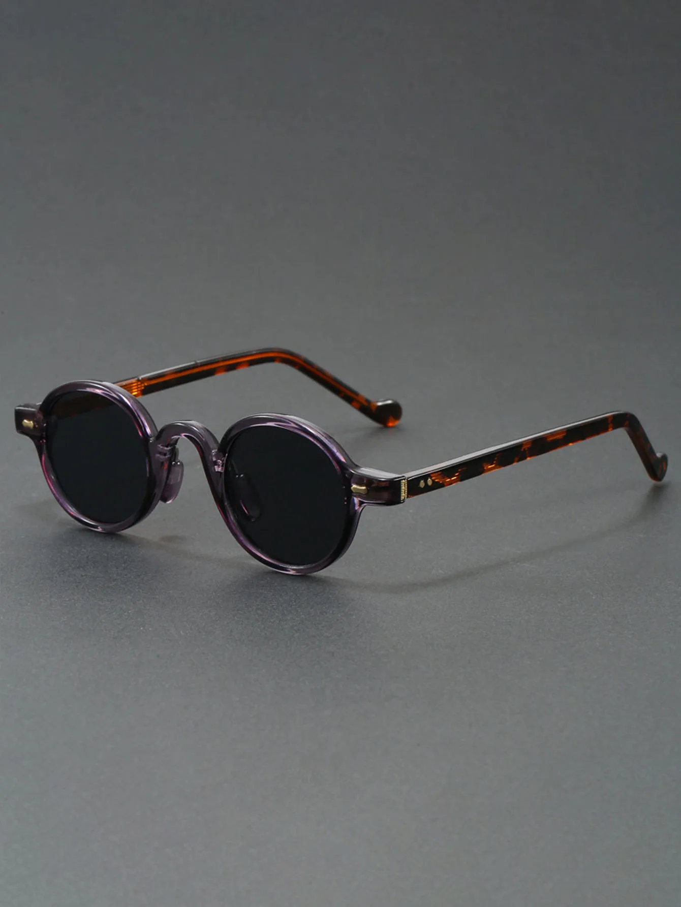 Orange Retro kleine runde Sonnenbrille für Damen und Herren, klassische Luxusmarke, Designer, beliebte Steampunk-Ton-Hip-Hop-Sonnenbrille UV400 – Detail 16