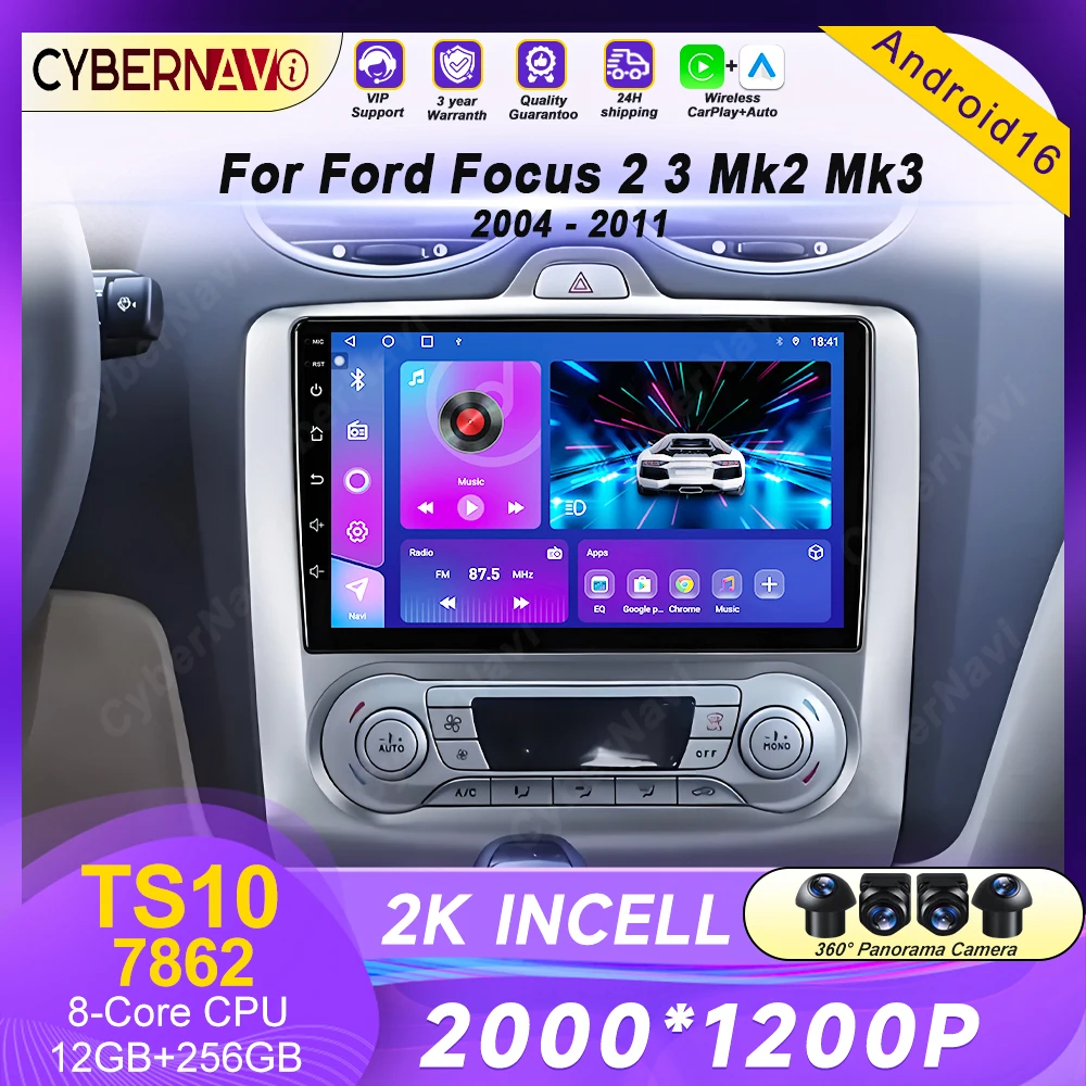

Android For Ford Focus 2 3 Mk2 Mk3 2004 2005 2006 2007 - 2011 Car Radio Navigation Multimedia Player WIFI+4G GPS Carplay BT Auto