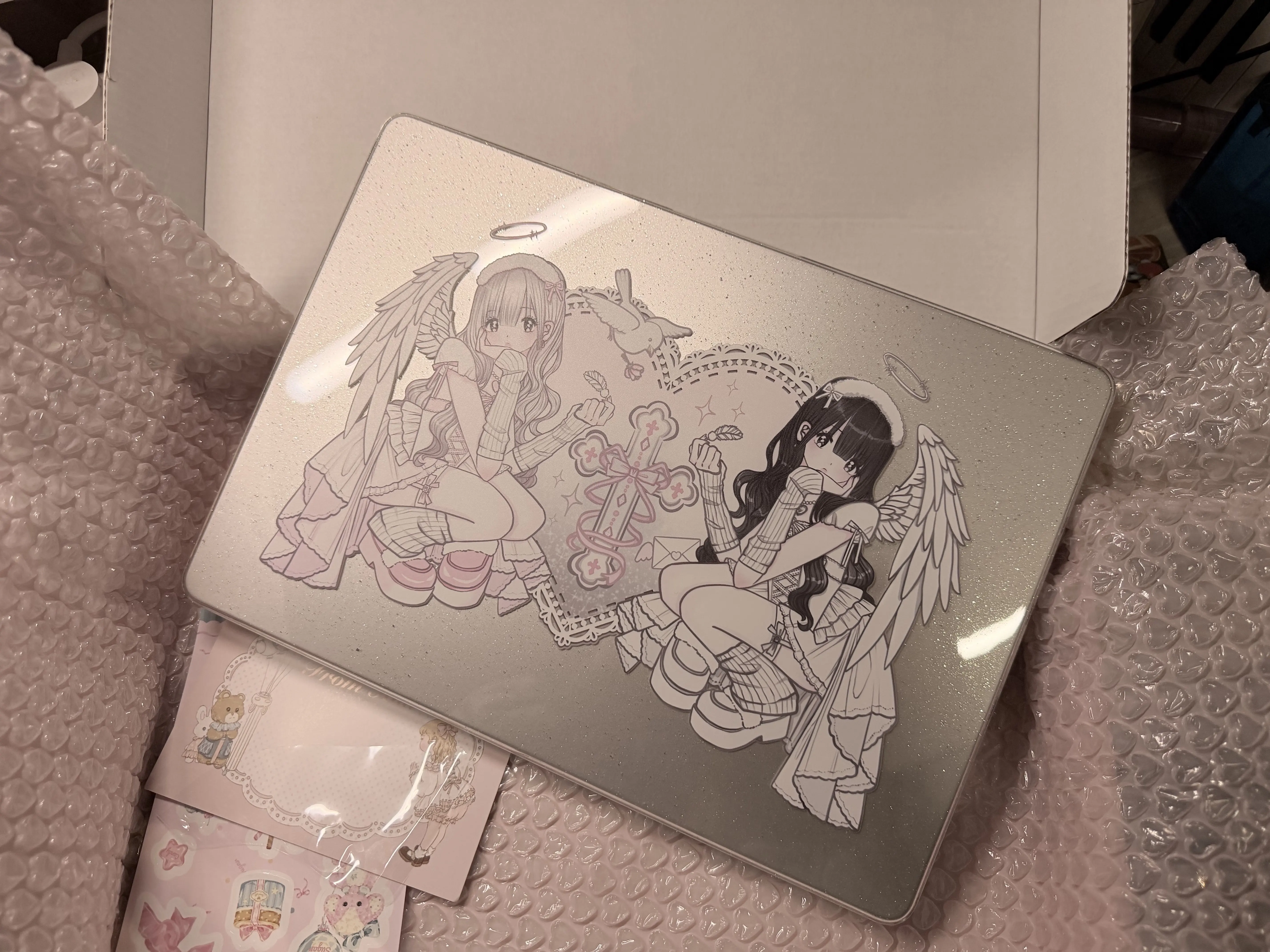 Angel Girl Glitter Case For Macbook Neo 13 2026 Air 15 M4 M3 Hard Case For Mac Book Pro 14 M1 M2 M5 14 16 Sleeve Accessories Y2K