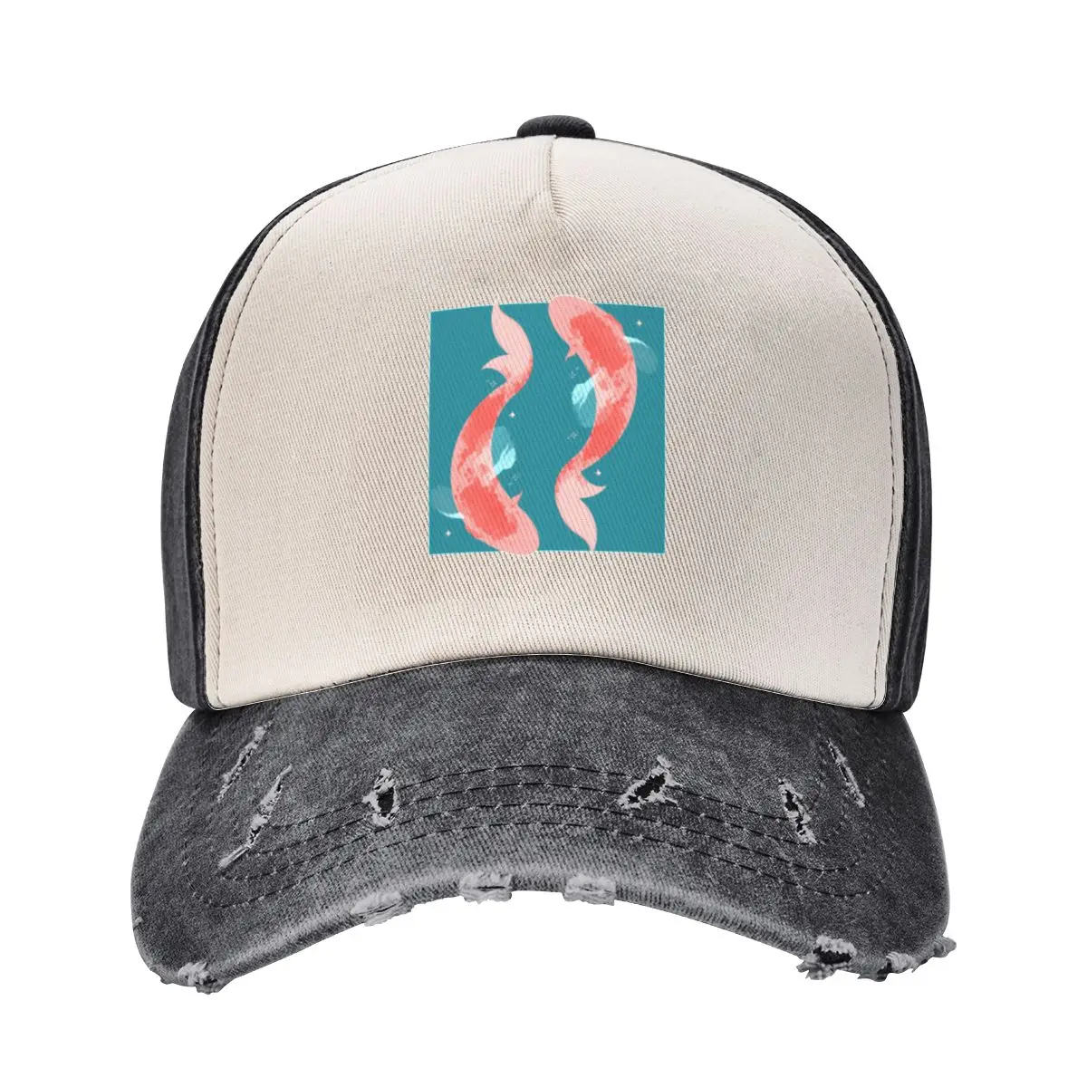 

Quartz Coral Koi Fish Baseball Cap hard hat black Sun Cap fashionable Men Luxury Brand Women's