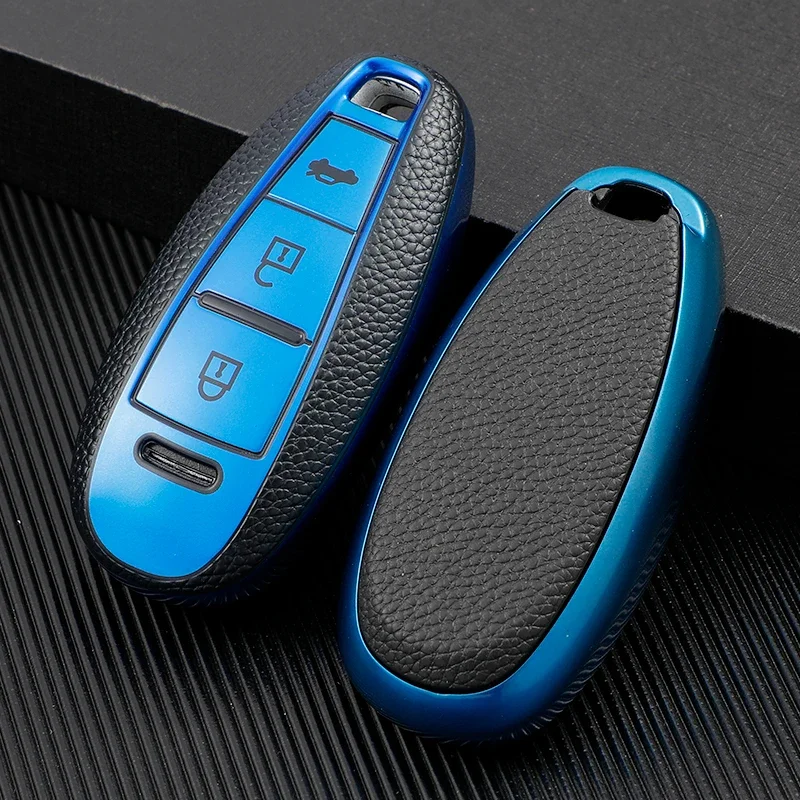 TPU Leather Auto Shell Fob For Suzuki Vitara Swift Ignis Kizashi SX4 Baleno Ertiga 2019 Car Key Case Cover Accessories