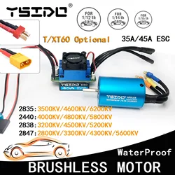 YSIDO 2435 2440 2838 2847 Brushless Motor 35A 45A ESC for Wltoys 124016 Remo Hobby XLH Timaya Redcat 1/12 1/14 1/16 RC Boat Car