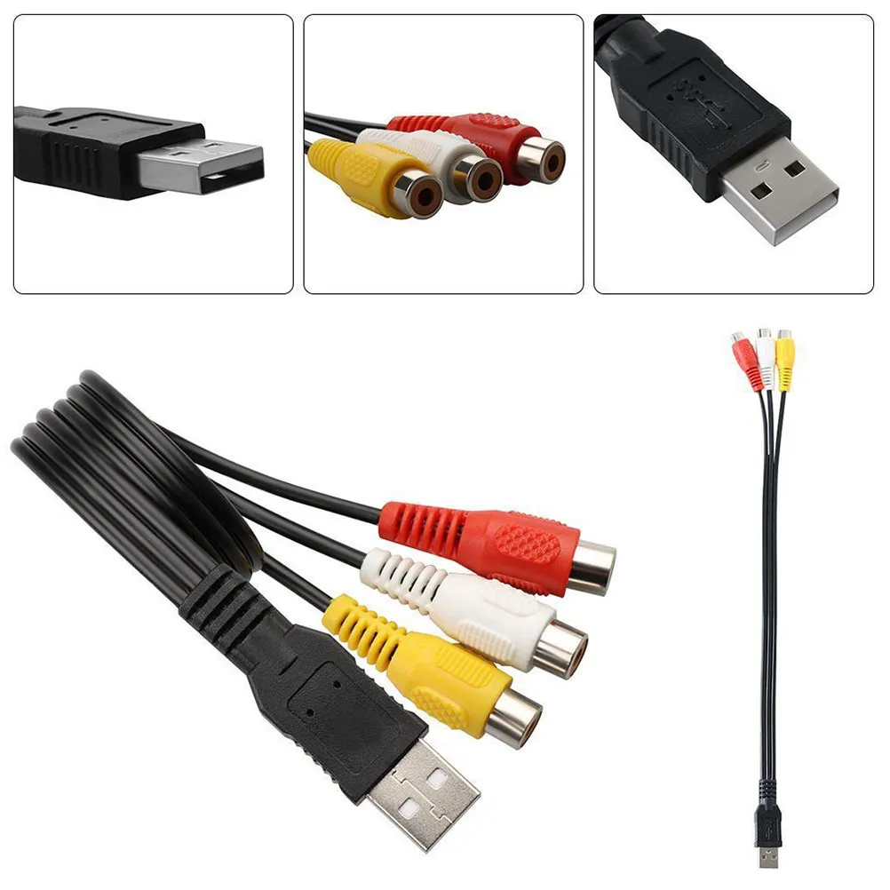 1Pair Usb To 3Rca A…