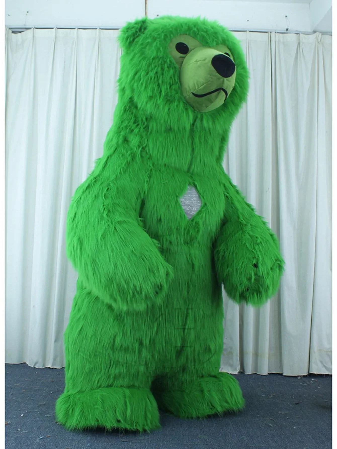 Furry Green Bear Inflatable Mascot Costume Adult Wearable Fancy Dress Carnival Performance Outfits Wedding Party Suits view 4