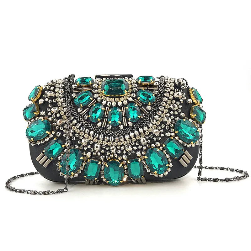 

Lady Vintage Square Bags Green Black Red Luxury Designer Diamond Messenger Bag Nigh Club Wedding Party Clutch Pursh Phone Totes