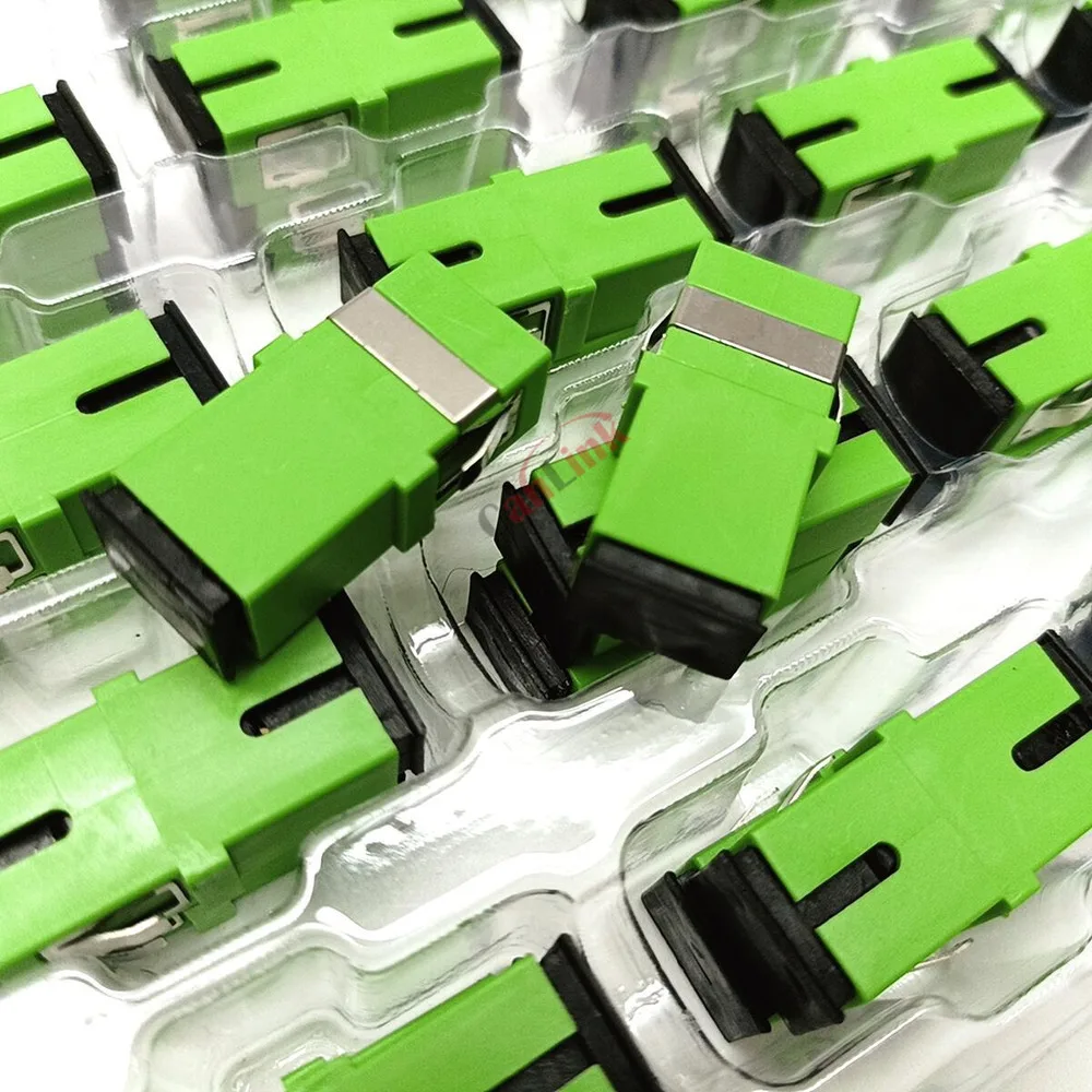 SC Optical Fiber Coupler SC APC Simplex Single-Mode No Ear Fiber Optic Adapter SC APC Fiber Flange High Precision