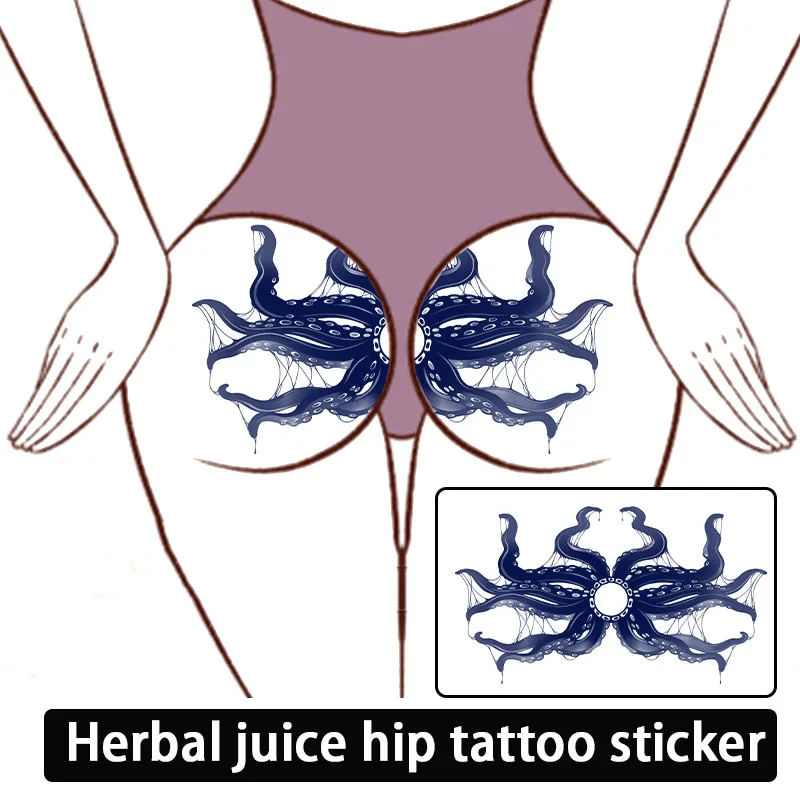 

Herbal Juice Sexy Buttocks Squid Pattern Realistic Succubus Tattoo Stickers Waterproof Sweatproof Temporary Stickers