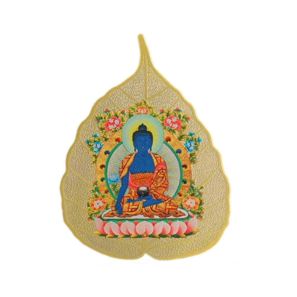 Figurine de Bouddha en cuivre, feuille de Bodhi, symbole de la pratique de la pleine conscience et de l'éveil, décoration de la pleine conscience, énergie positive pour la décoration intérieure