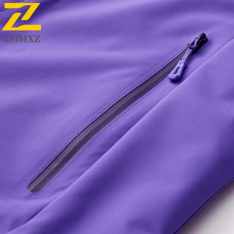 سترة رجالي سميكة بغطاء للرأس من COMXZ للتزلج في الهواء الطلق معطف دافئ مقاوم للرياح تصميم بلون سادة ملابس شتوية جديدة مقاومة للبرد #3